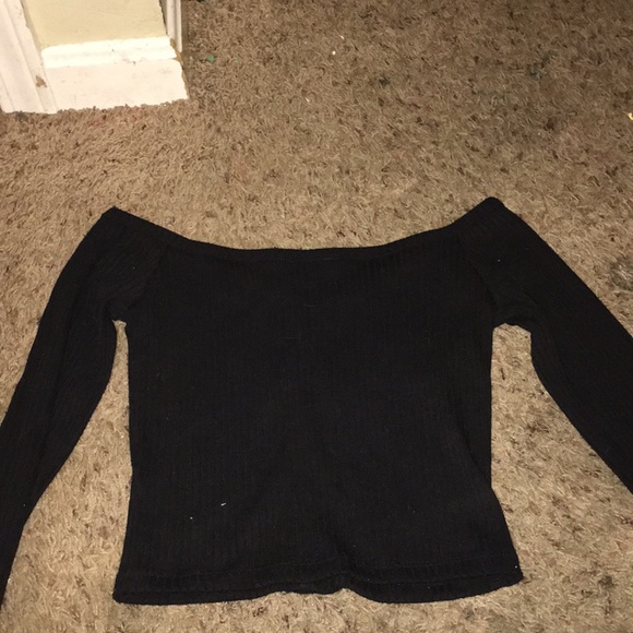 Black cropped long sleeve shirt - Forever 21 - Picture 2 of 3